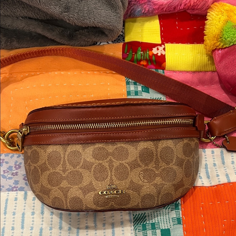 Coach Tan and Brown Crossbody Bag